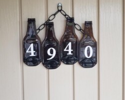The Addresses are made from melting Beer bottles